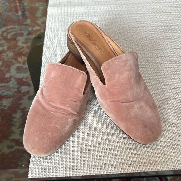Madewell Pink Velvet Mules, Size6.1/2